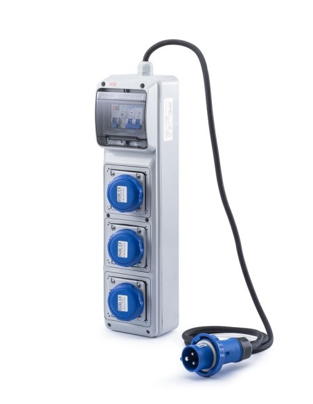 QUADRO ELETTRICO INDUSTRIALE 16A CANTIERE 220V 3 PRESE IND. 2P+T 16A IP67 MAGNETOTERMICO DIFF ASC IP65 MONOFASE CERTIFICATO ROSI