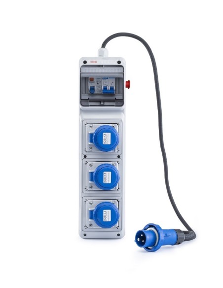 QUADRO ELETTRICO INDUSTRIALE 16A CANTIERE 220V 3 PRESE IND. 2P+T 16A IP67 MAGNETOTERMICO DIFF ASC IP65 MONOFASE CERTIFICATO ROSI