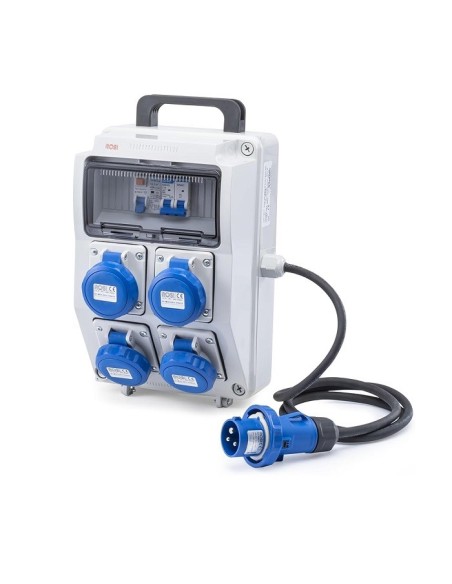 QUADRO ELETTRICO INDUSTRIALE 16A CANTIERE 220V 4 PRESE IND. 2P+T 16A IP67 MAGNETOTERMICO DIFF ASC MONOFASE CERTIFICATO ROSI