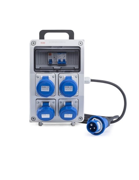 QUADRO ELETTRICO INDUSTRIALE 16A CANTIERE 220V 4 PRESE IND. 2P+T 16A IP67 MAGNETOTERMICO DIFF ASC MONOFASE CERTIFICATO ROSI