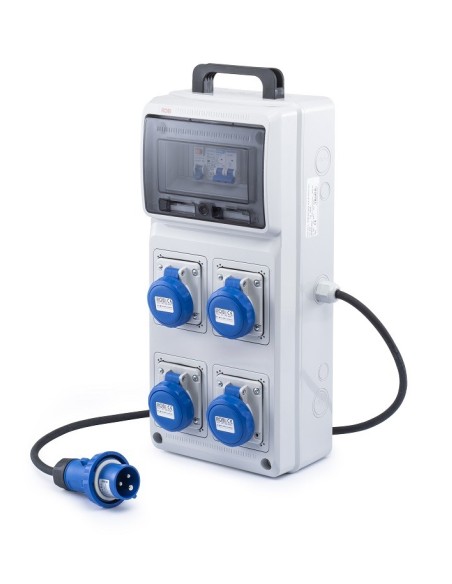 QUADRO ELETTRICO INDUSTRIALE 16A CANTIERE 220V 4 PRESE IND. 2P+T 16A IP67 MAGNETOTERMICO DIFF ASC IP65 MONOFASE CERTIFICATO ROSI