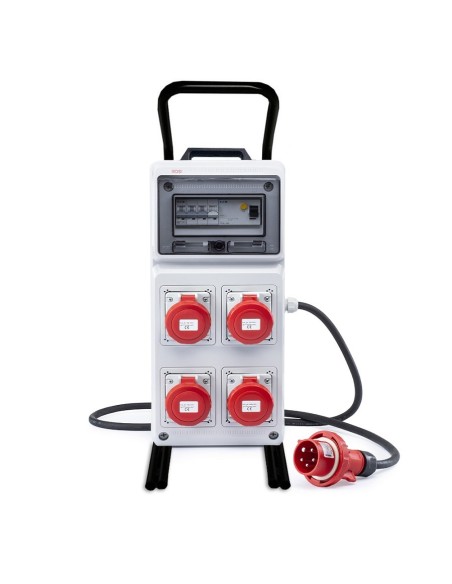 QUADRO ELETTRICO INDUSTRIALE + CAVALLETTO 16A CANTIERE 380V 4 PRESE IND. 3P+T 3P+N+T 16A IP67 MAGNETOTERMICO ASC CERTIFICATO