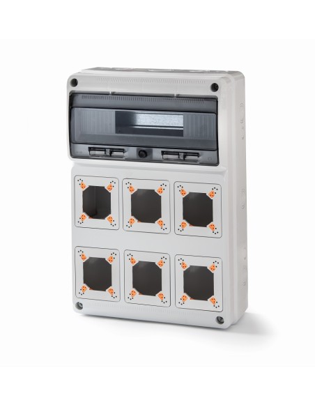 QUADRO VUOTO IP65 16 MODULI 6 PRESE IN ABS MADE IN ITALY ROSI