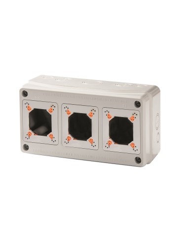 QUADRO VUOTO IP65 3 PRESE IN ABS MADE...