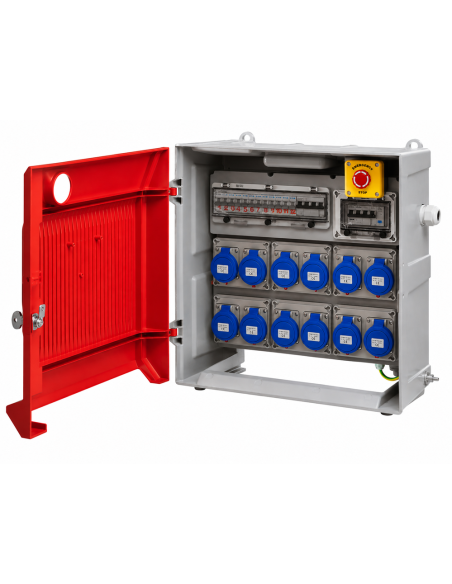 QUADRO ELETTRICO INDUSTRIALE 63A 35kW MONOFASE CANTIERE 220V 6 PRESE IND. 2P+T 16A IP67 ASC IP65 MONOFASE CERTIFICATO ROSI