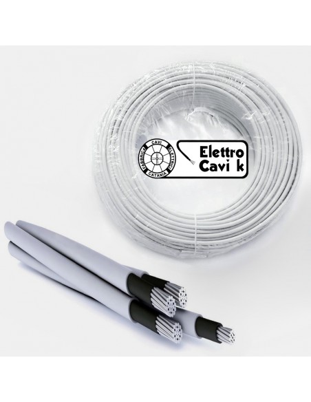 CAVO ARE4E4X 3x35+1x25 mm² (4x35 mm²) PRECORDATO IN ALLUMINIO PER ESTERNO QUADRIPOLARE 4 POLI ANTIFIAMMA GRIGIO