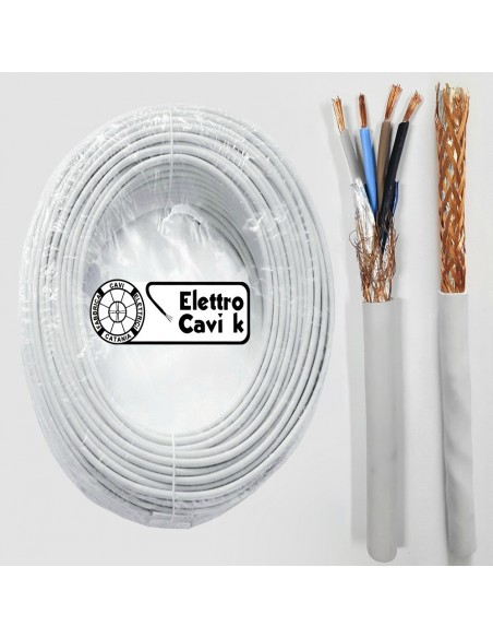 CAVO FR2OHH2R 4x1 mm² SCHERMATO QUADRIPOLARE 4 POLI FLESSIBILE ANTIFIAMMA GRIGIO