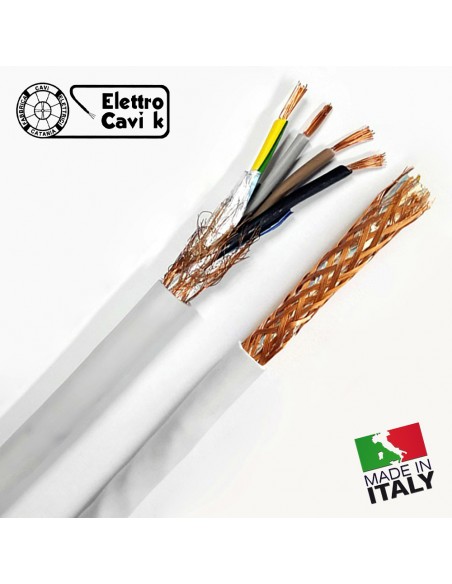 CAVO FR2OHH2R 4G1 mm² SCHERMATO QUADRIPOLARE 4 POLI FLESSIBILE ANTIFIAMMA GRIGIO