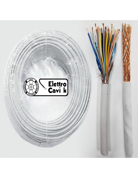 CAVO FR2OHH2R 14x0,50 mm² SCHERMATO MULTIPOLARE 14 POLI FLESSIBILE ANTIFIAMMA GRIGIO