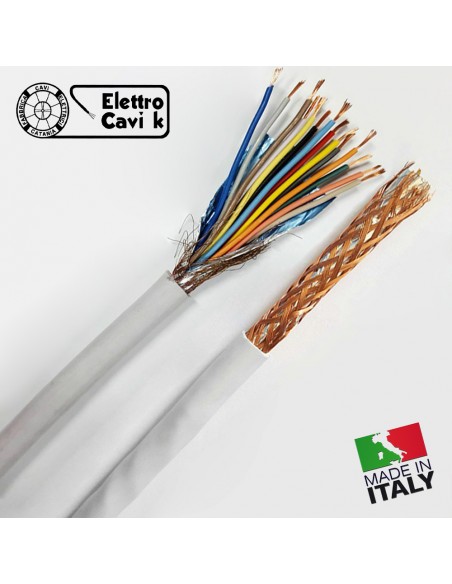 CAVO FR2OHH2R 14x0,50 mm² SCHERMATO MULTIPOLARE 14 POLI FLESSIBILE ANTIFIAMMA GRIGIO